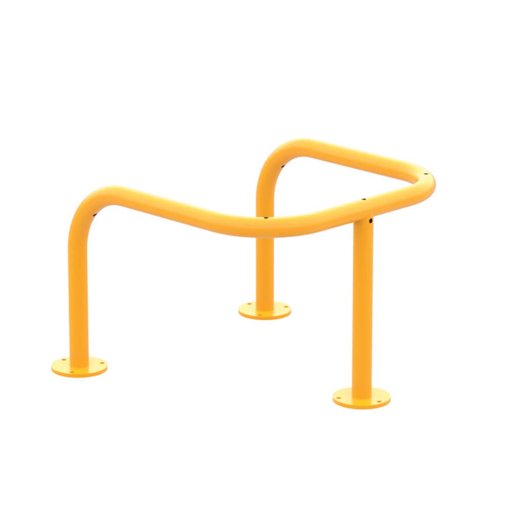 180 degree post protector bolt down Powder Coated Yellow RAL 1003