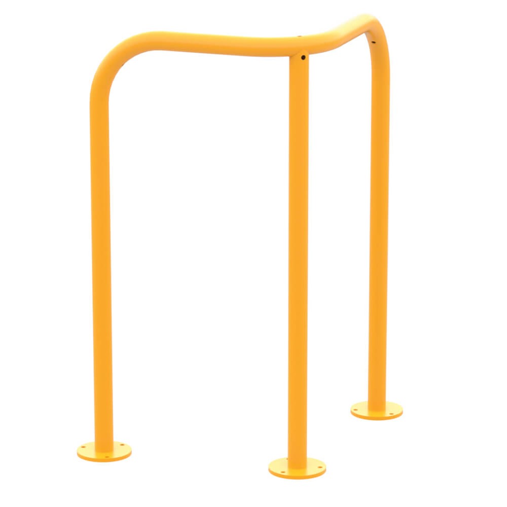 90 degree post protector bolt down Powder Coated Yellow RAL 1003