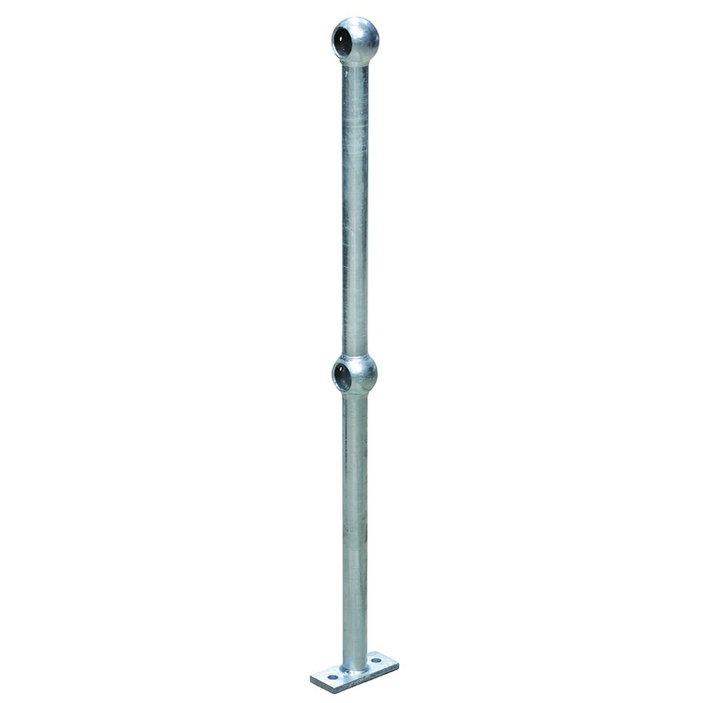 Galvanised Handrail Stds 4D(42.4od)550-550 To Suit 42.4mm Od Tube Inc. Grubscrews