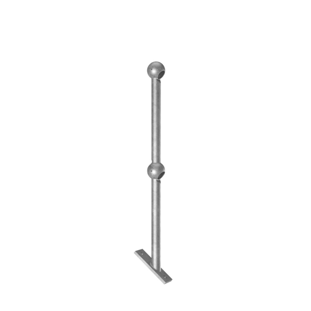 Raked Base Fix Handrail Standard 42.4mm 38 Degrees - 450 / 450 - 82mm Knuckle
