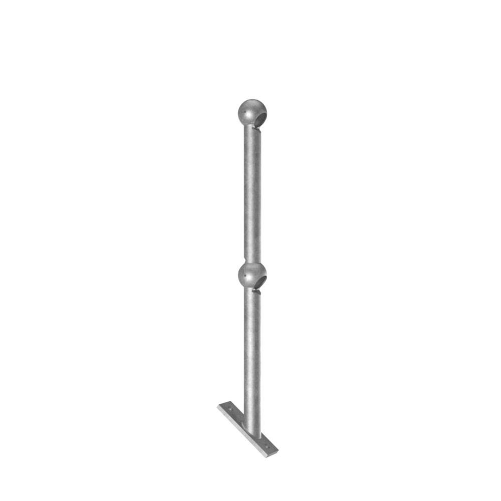 Raked Base Fix Handrail Standard 48.3mm 38 Degrees - 450 / 450 - 82mm Knuckle