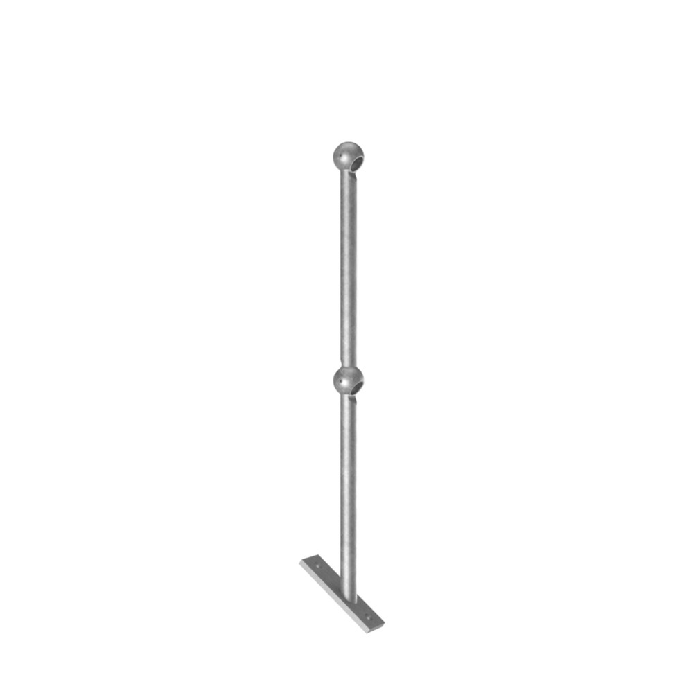 Raked Base Fix Handrail Standard 33.7mm 38 Degrees - 450 / 450 - 63mm Knuckle