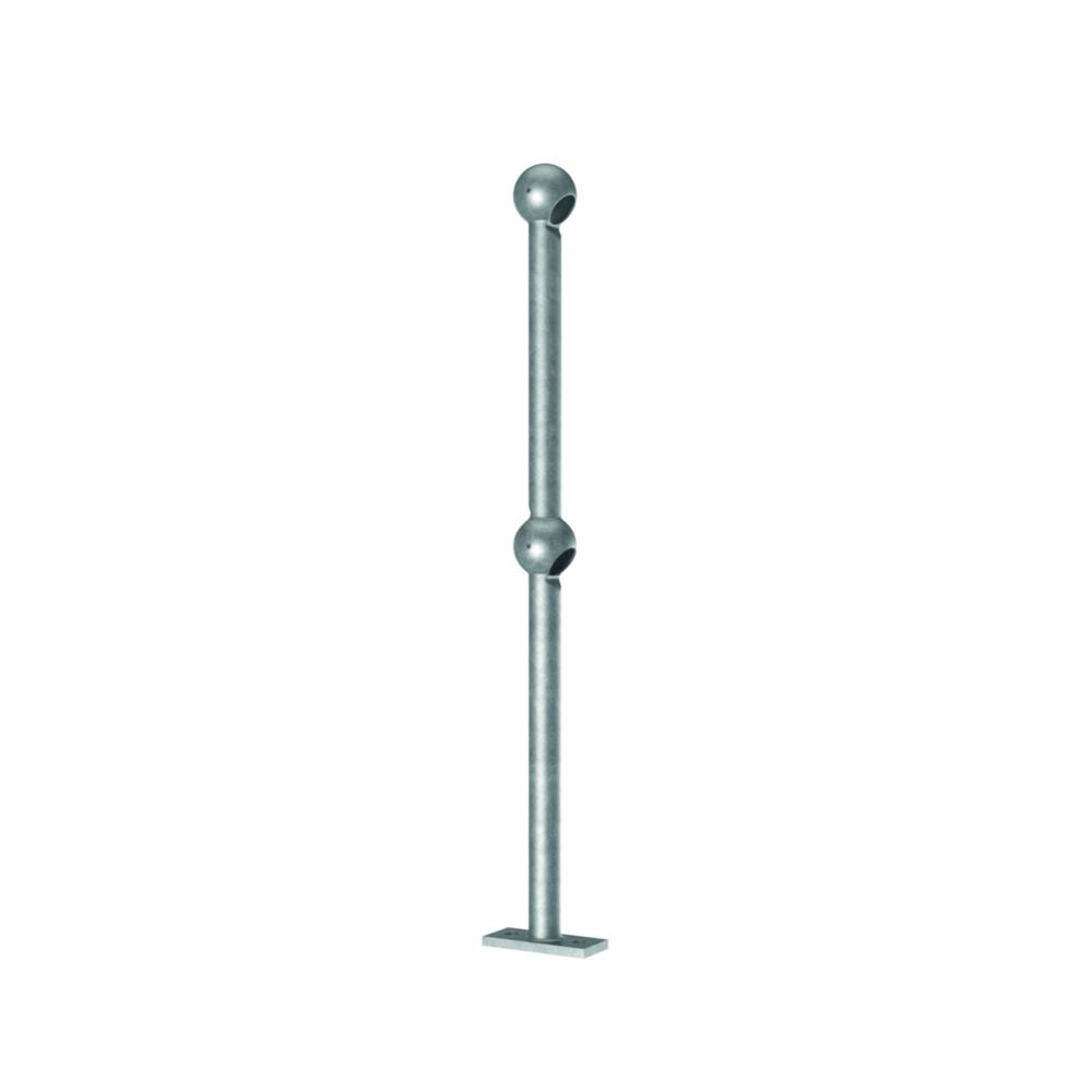 Flat Base Fix Handrail Standard 42.4mm 38 Degrees - 450 / 515 - 82mm Knuckle - F H Brundle