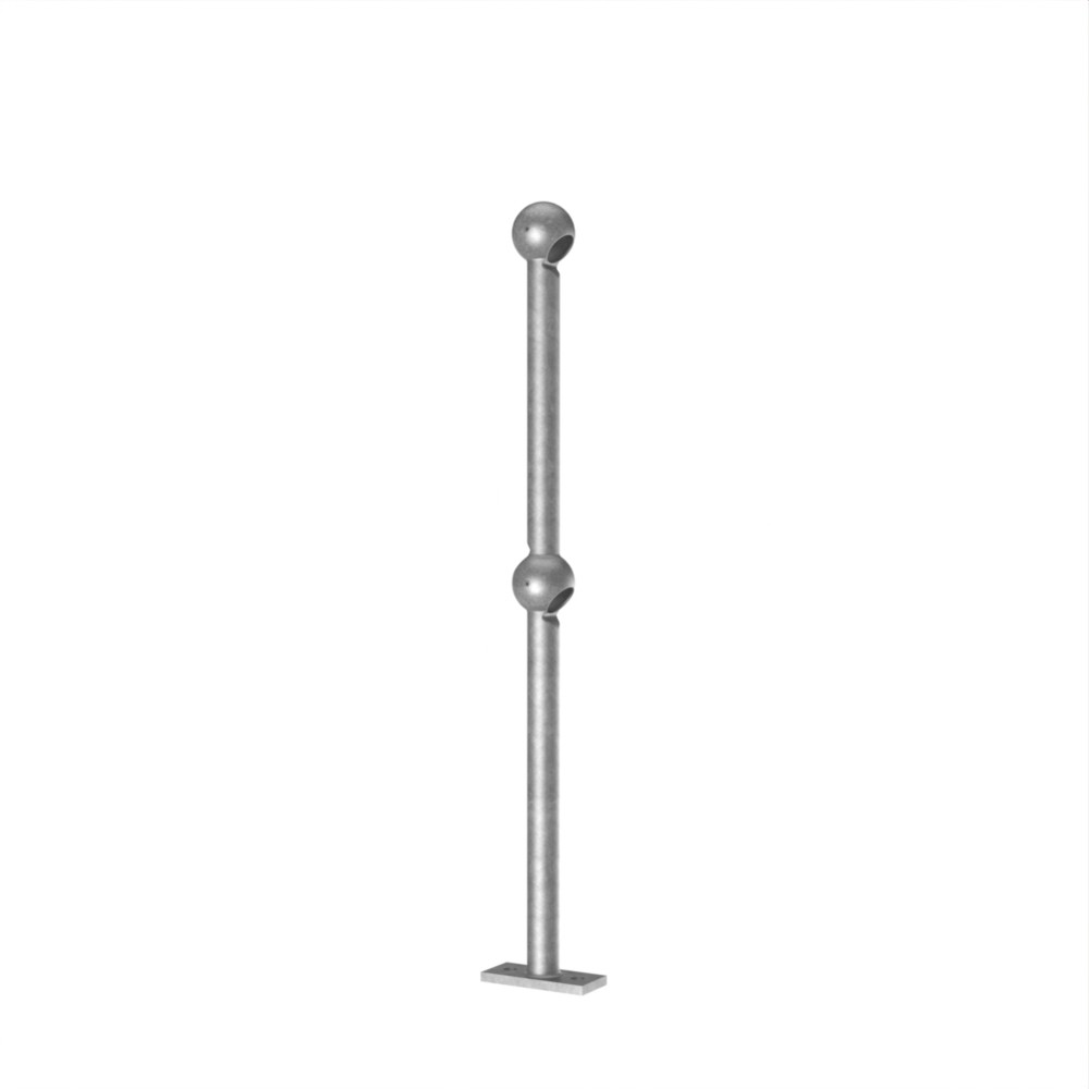 Flat Base Fix Handrail Standard 42.4mm 41 Degrees - 450 / 515 - 82mm Knuckle