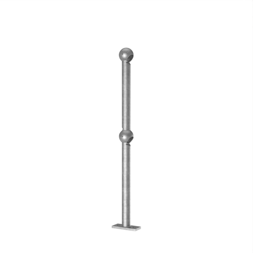 Flat Base Fix Handrail Standard 48.3mm 41 Degrees - 450 / 510 - 82mm Knuckle