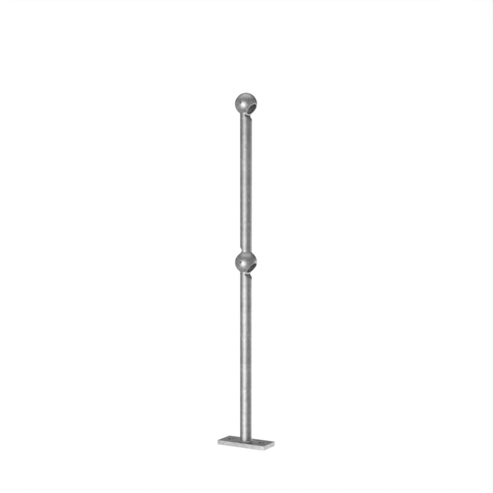 Flat Base Fix Handrail Standard 33.7mm 41 Degrees - 450 / 520 - 63mm Knuckle