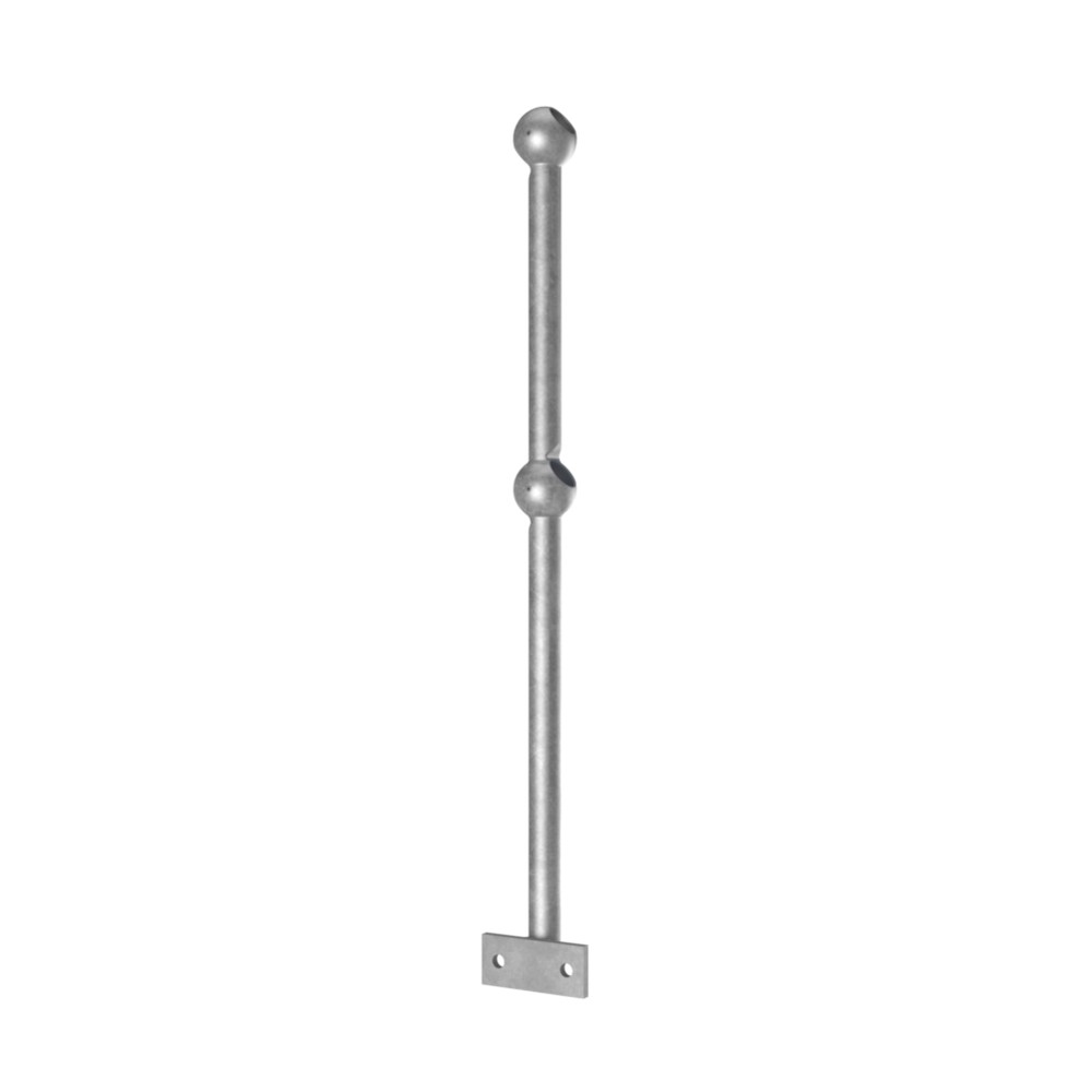 Raked L/H SideFix Handrail Standard 42.4 38 Degrees - 450 / 605 - 82mm Knuckle