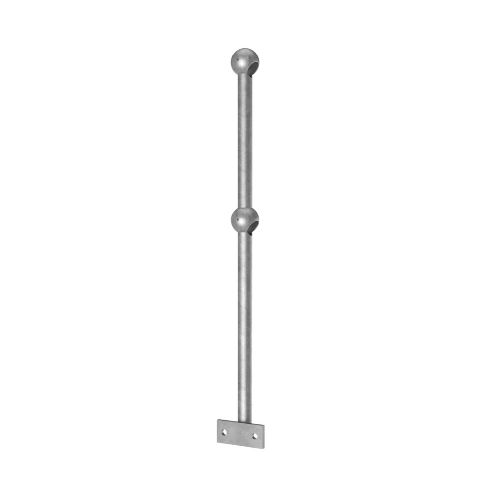 Raked R/H SideFix Handrail Standard 42.4 38 Degrees - 450 / 605 - 82mm Knuckle