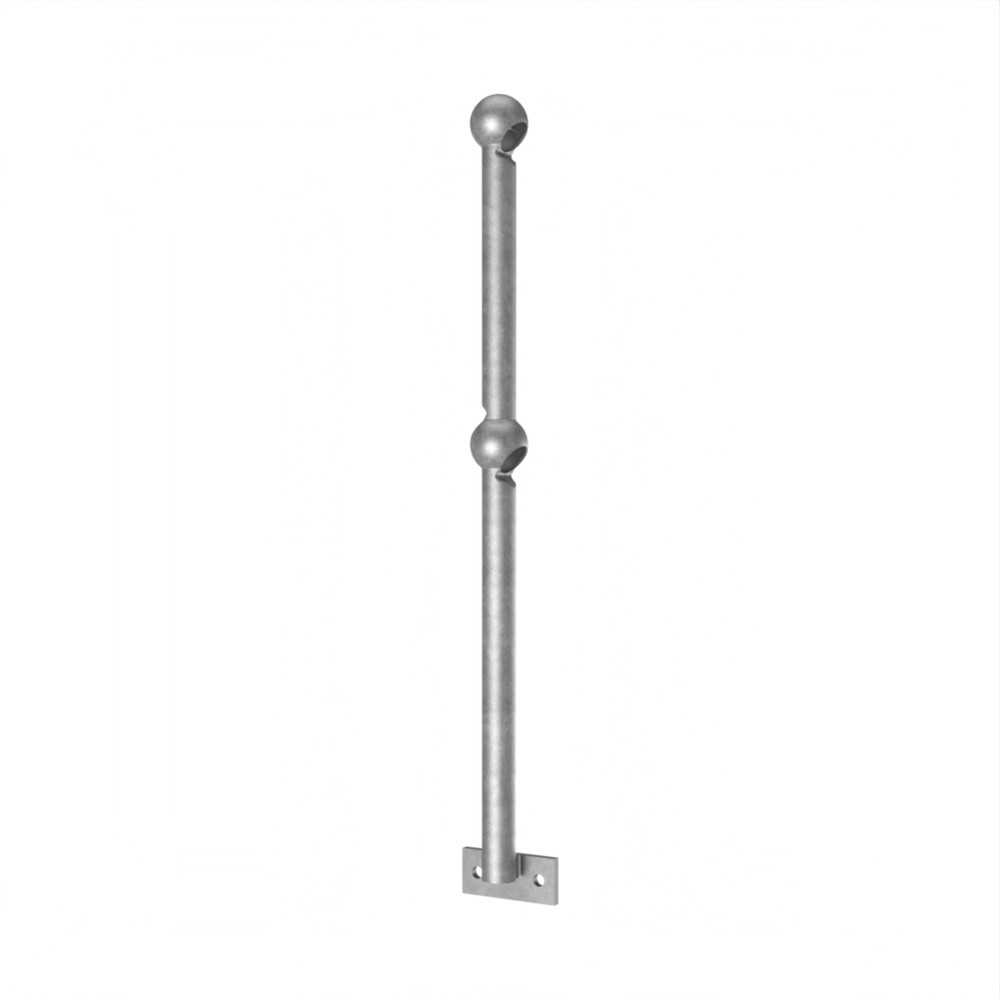 Raked L/H Side Fix Handrail Standard 48.3 41 Degrees - 450 / 610 - 82mm Knuckle