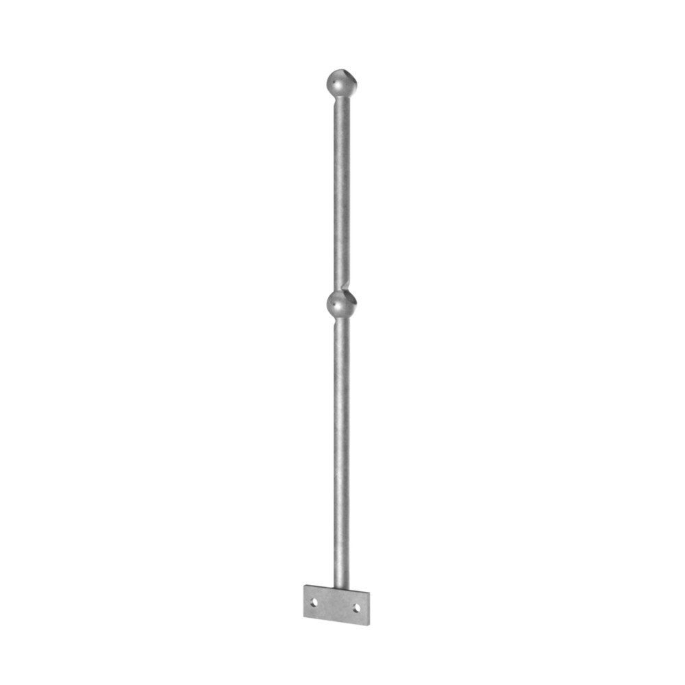 Raked L/H SideFix Handrail Standard 33.7 38 Degrees - 450 / 610 - 63mm Knuckle