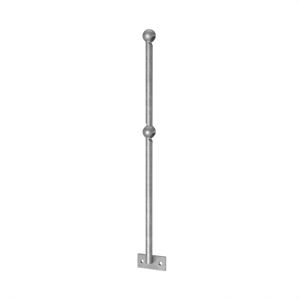 Raked L/H Side Fix Handrail Standard 33.7 41 Degrees - 450 / 615 - 63mm Knuckle