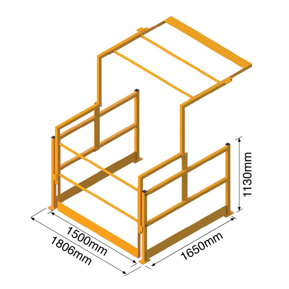 Pallet Gate 1500W x 1650D x 2050mm High Powder Coated Yellow (RAL 1003)