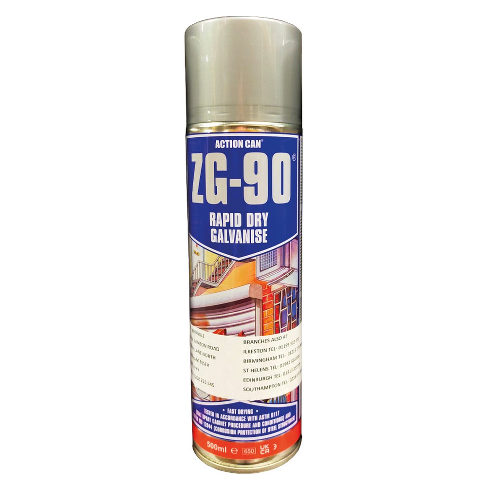 500ml Cold Zinc Galvanised Spray Can Glossy Silver