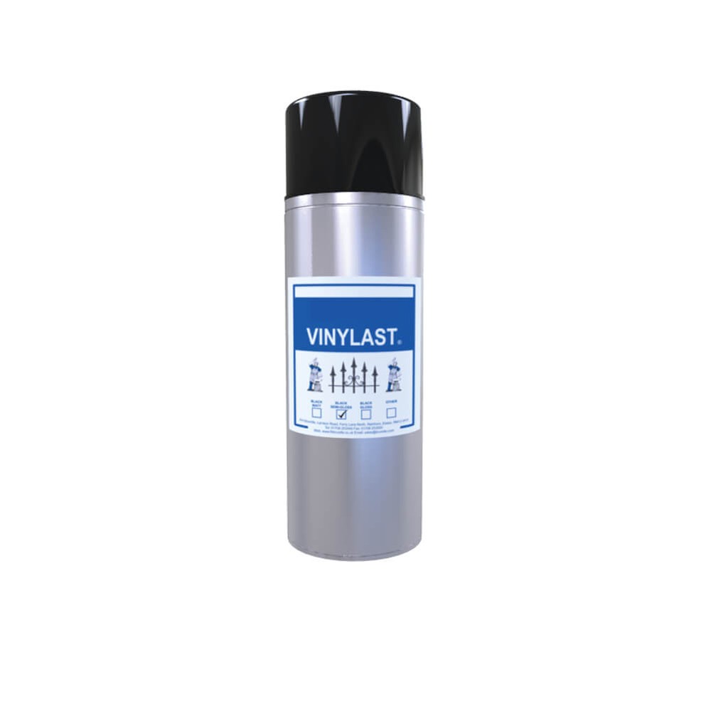 400ml Black Semi-Gloss Rourke's Vinylast Aerosol