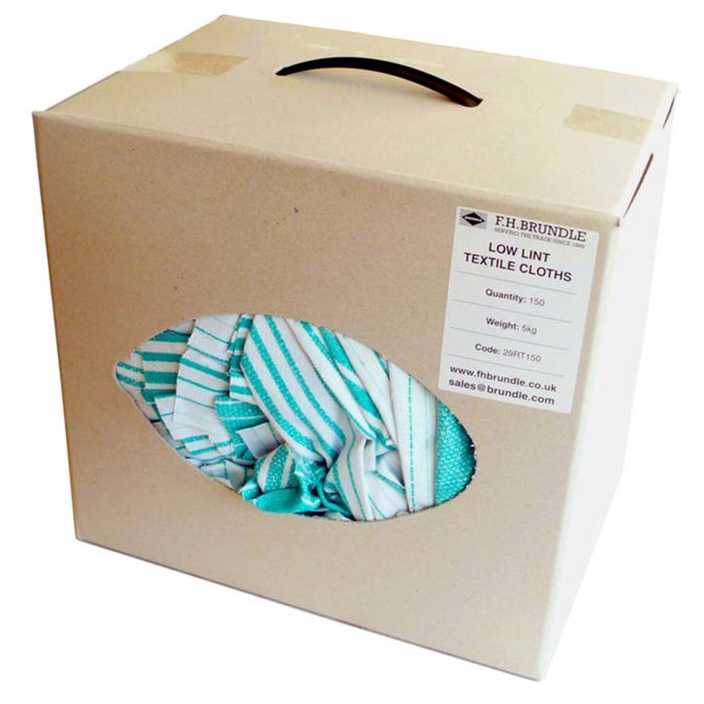Low Lint Textile Cloths - Pack of 150 Box Dimesions: 340 x 340 x 260mm
