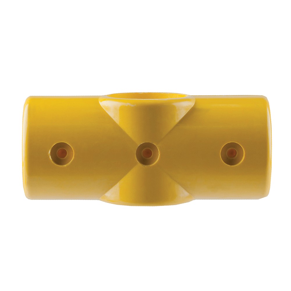 90 degree Mid Rail Cross Yellow GRP - To suit 50mm O/D Tube