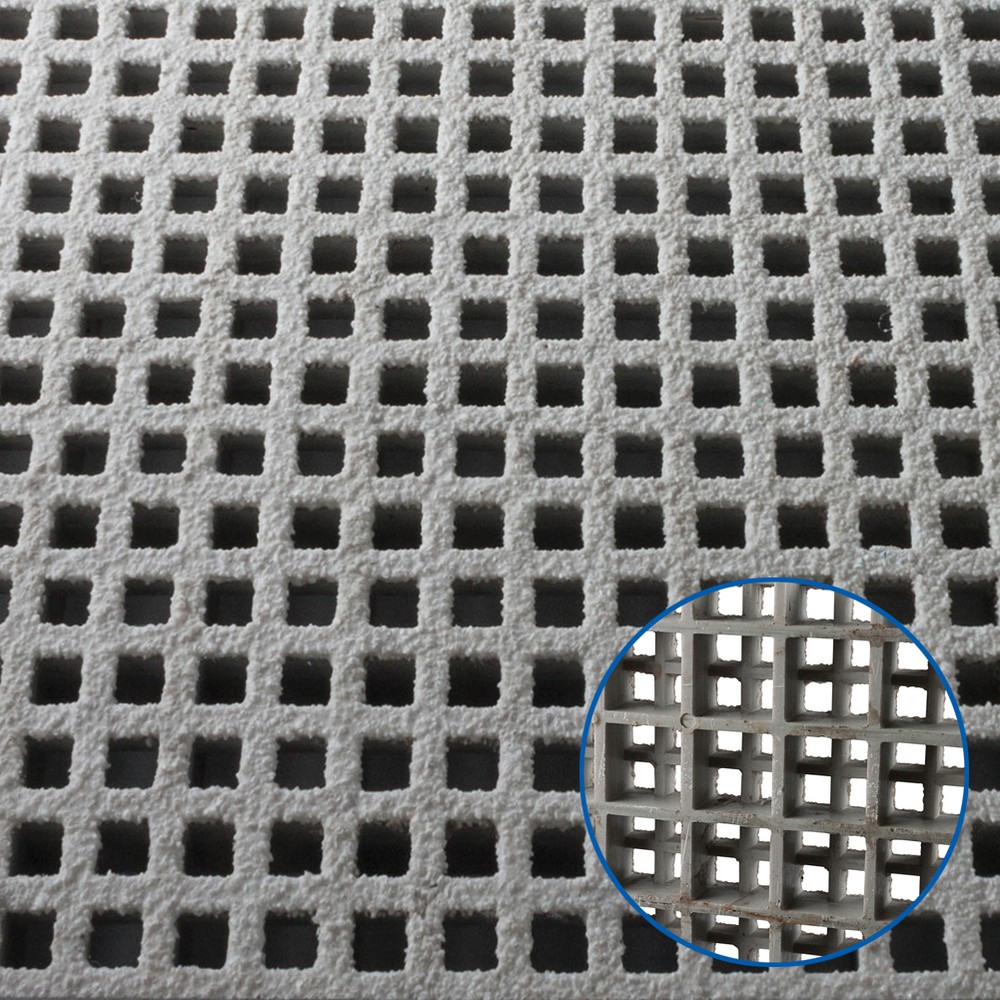 GRP Glass Fibre Grating 1.2 x 4m x 22mm deep - Light Grey