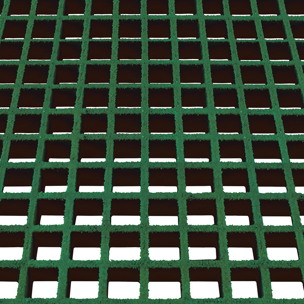 GRP 38 Sq x 38mm Deep - Green 2m x 1m Moulded GRP Grating (996 x 1985mm)