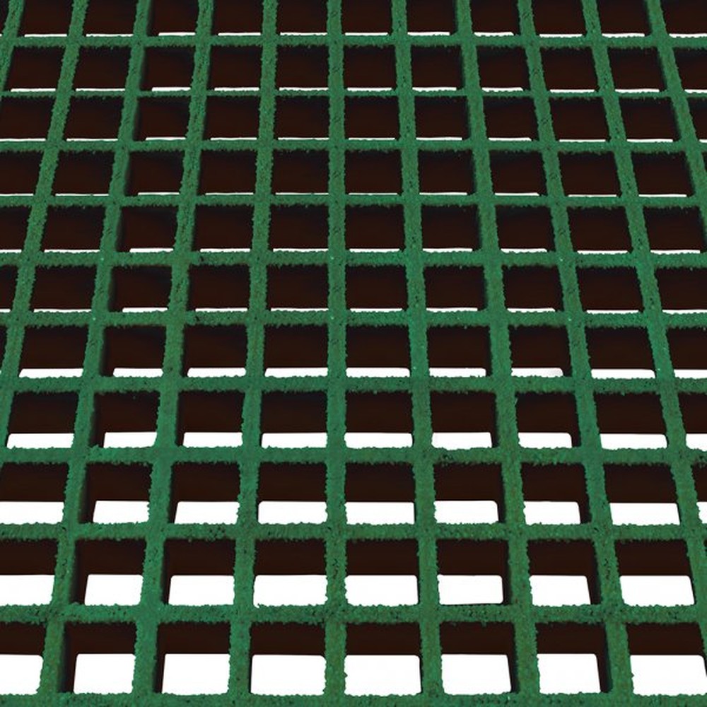 GRP Grating 25mm Green Sample 38 sq x 25mm Deep - 150mm x 150mm