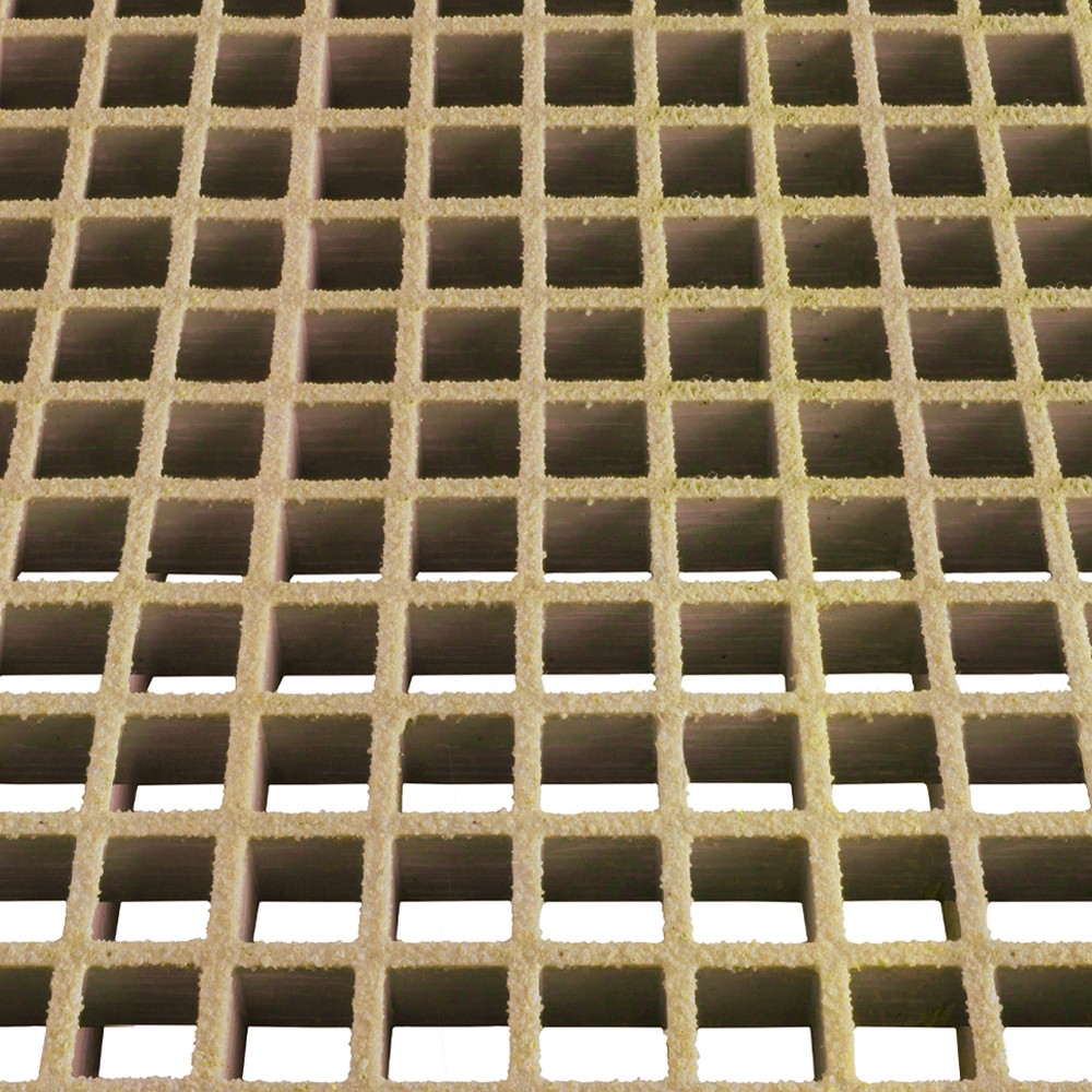 GRP 12 sq x 22mm Deep - Sand 1.2m x 3.6m Moulded Grating (1247 x 3687mm)