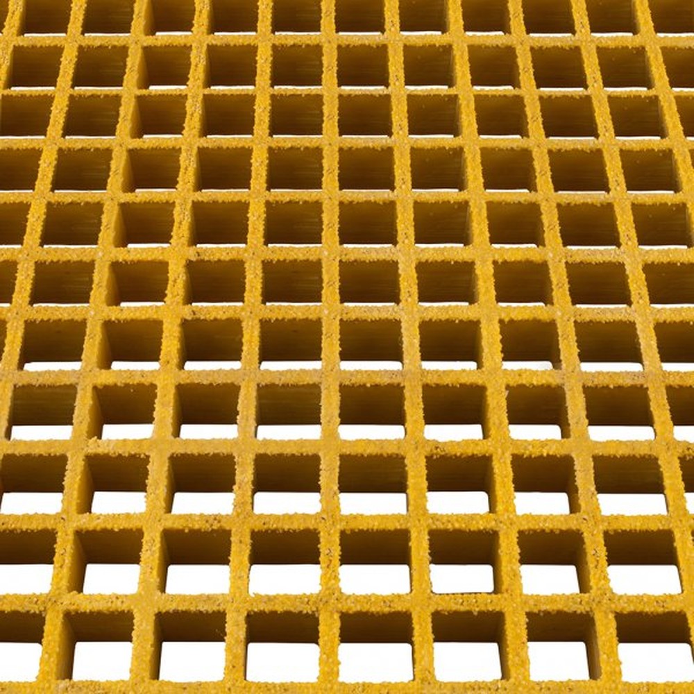 GRP Grating 50mm Yellow Sample 50 sq x 50mm Deep - 150mm x 150mm