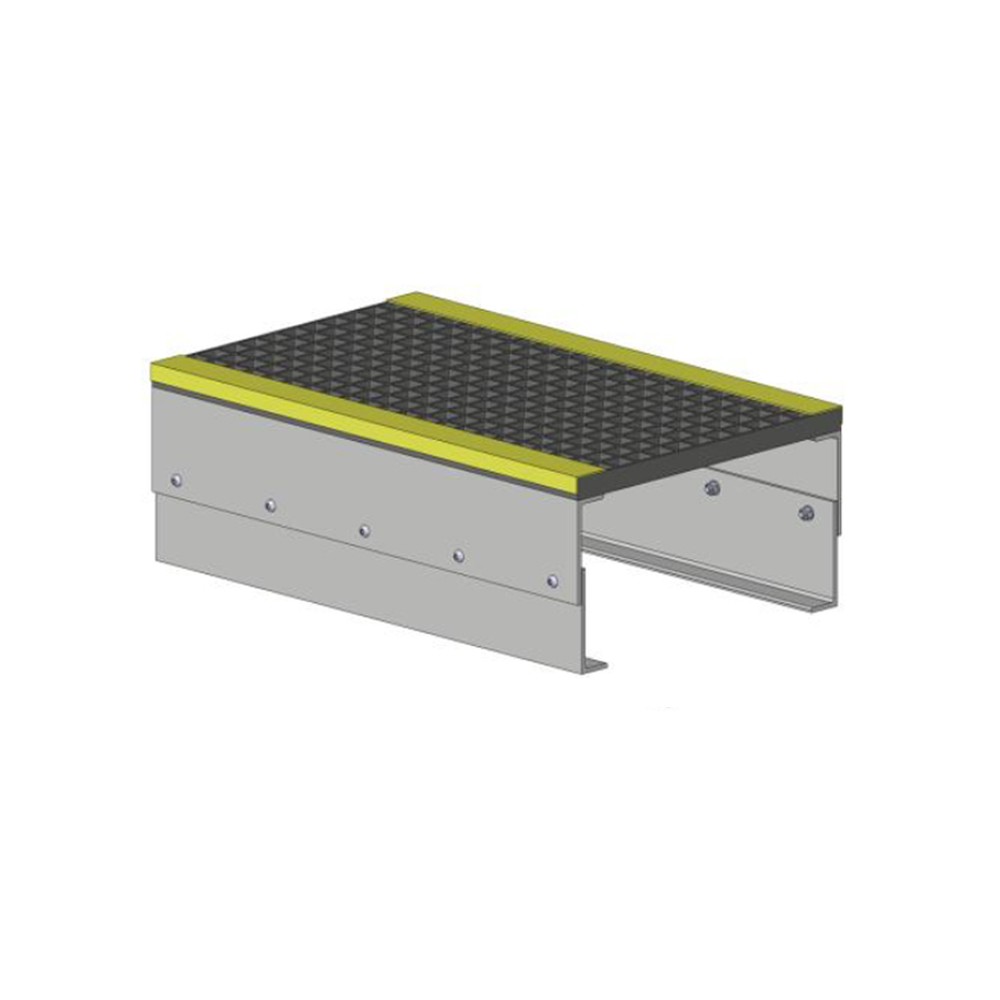Adjustable GRP Step Up/Over Platform 465mm Span x 465mm Width - 251 - 341mm Height - Black & Yellow