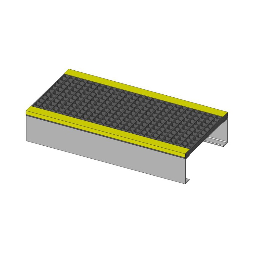 GRP Step Up/Over Platform 615mm Span x 1220mm Width - 241mm Height - Black & Yellow