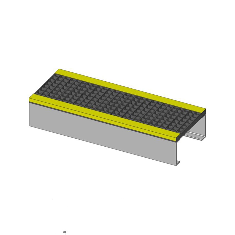 GRP Step Up/Over Platform 465mm Span x 1220mm Width - 241mm Height - Black & Yellow