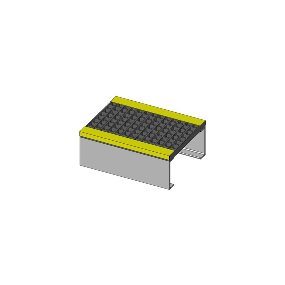 GRP Step Up/Over Platform 465mm Span x 615mm Width - 241mm Height - Black & Yellow