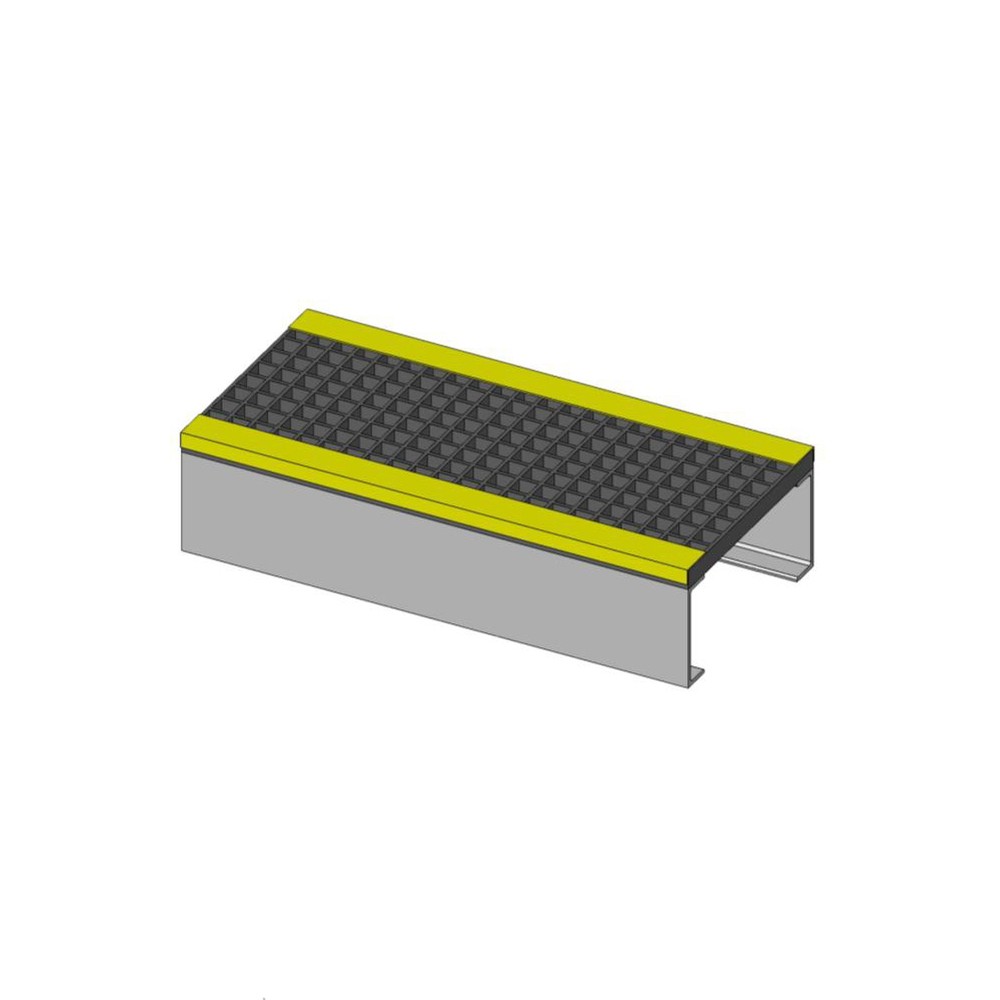 GRP Step Up/Over Platform 465mm Span x 996mm Width - 241mm Height - Black & Yellow