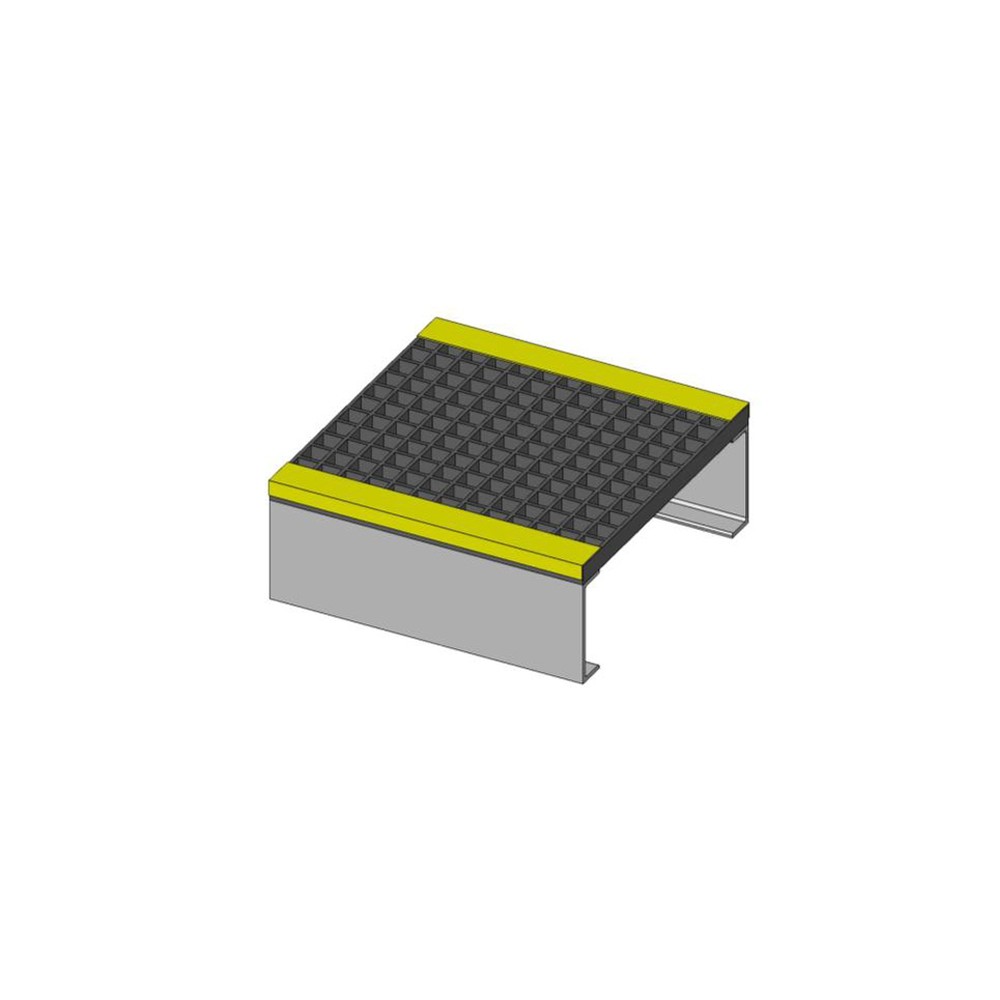 GRP Step Up/Over Platform 615mm Span x 615mm Width - 241mm Height - Black & Yellow
