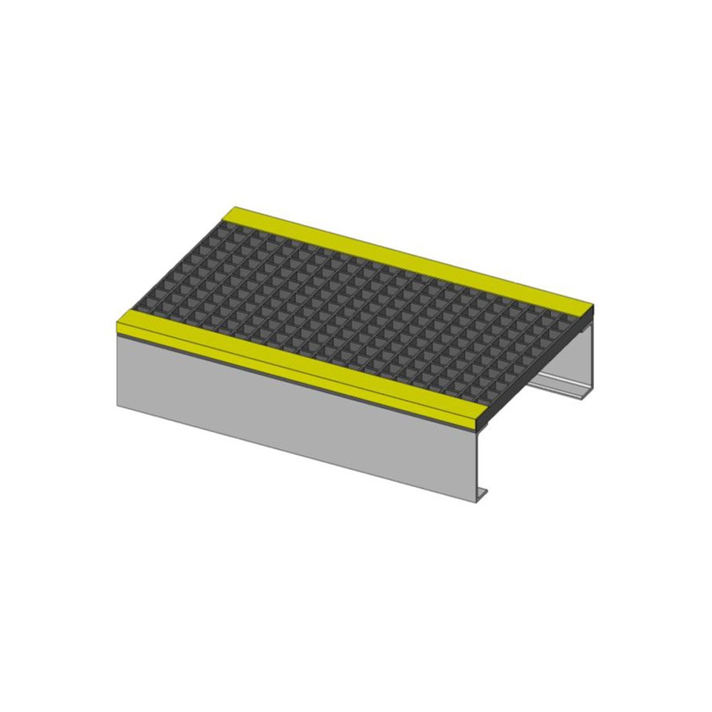 GRP Step Up/Over Platform 615mm Span x 996mm Width - 241mm Height - Black & Yellow