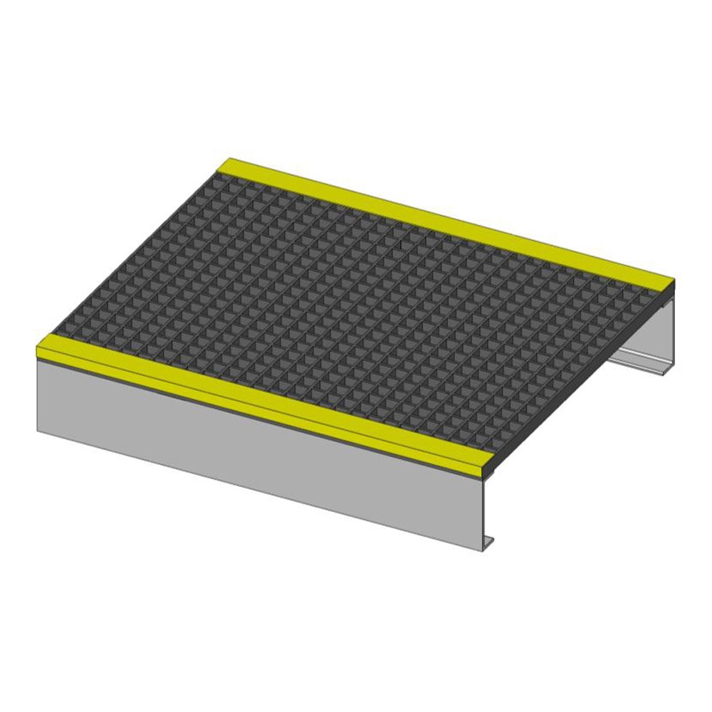 GRP Step Up/Over Platform 996mm Span x 1220mm Width - 241mm Height - Black & Yellow