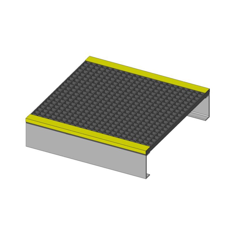 GRP Step Up/Over Platform 996mm Span x 996mm Width - 241mm Height - Black & Yellow