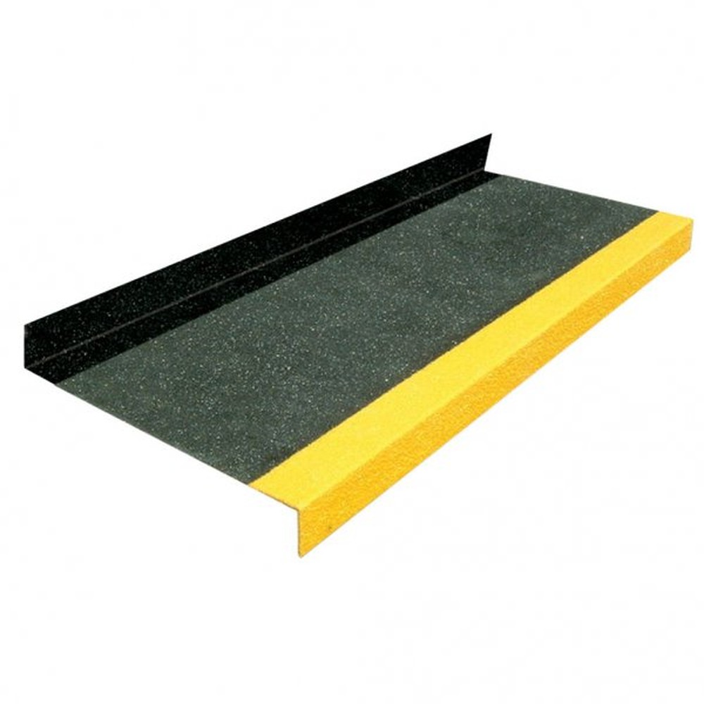 Tread Cover Black/Yellow Sample 4mm thick 250 x 200mm 55mm Turn Down