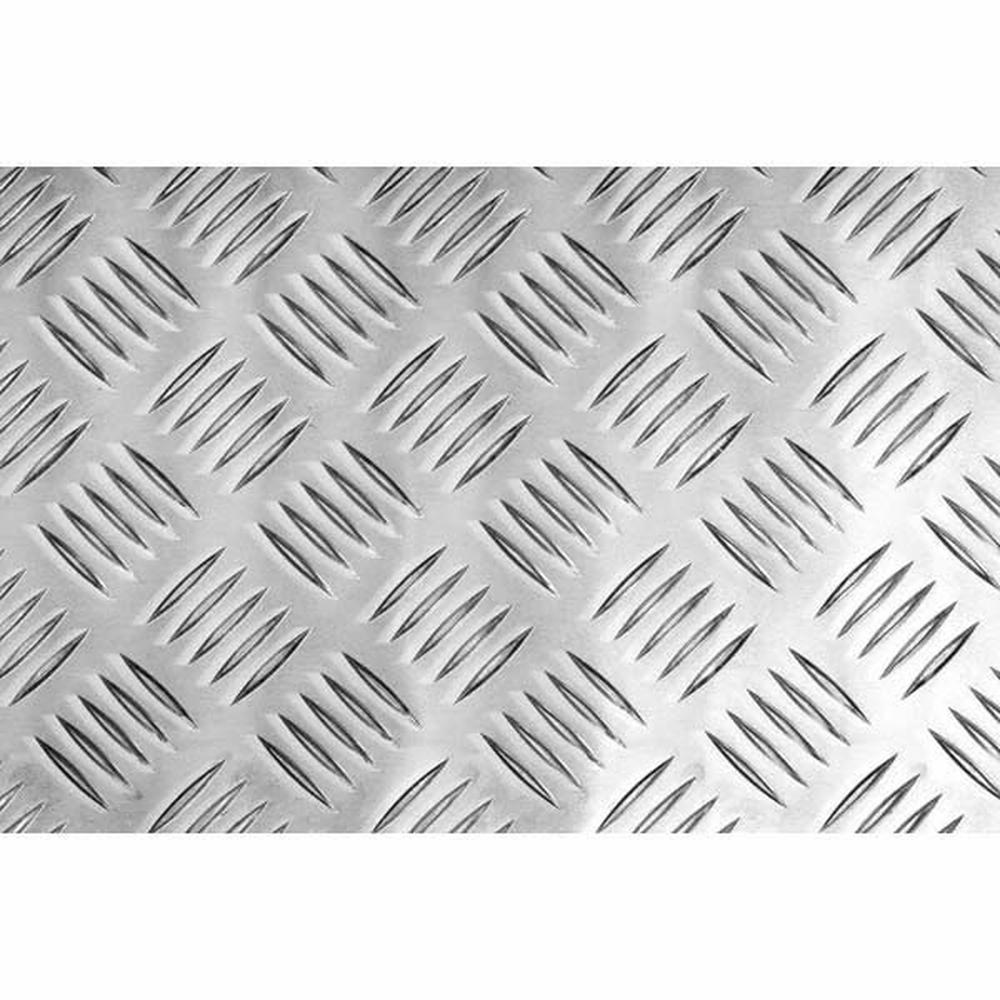 Aluminium Chequer Plate 2000 x 1000mm Five Bar Pattern 3mm Base Thickness - F H Brundle