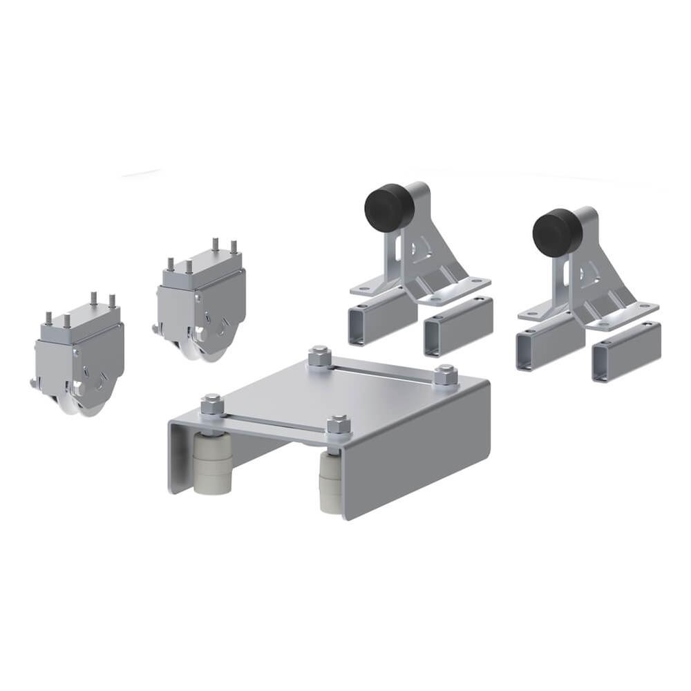 Radius Sliding Gate Kit Complete with Wheels, Upper Guide Plate & Limit Stop - F H Brundle