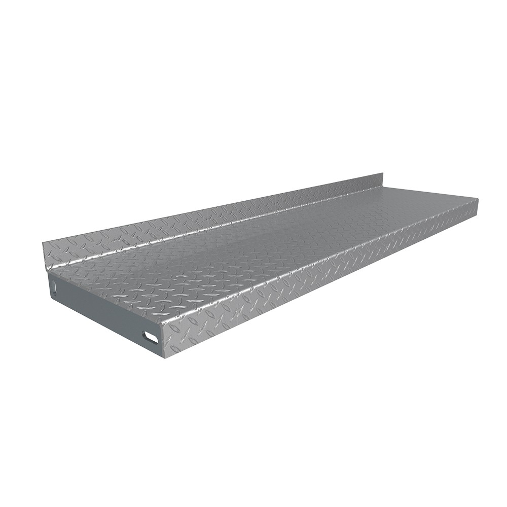 Durbar Stair Tread Pattern 2 1250 x 265 x 4.5mm 40mm Turn Up/Down - Galvanised