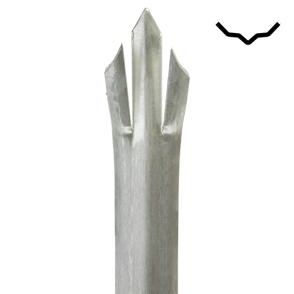 1.8m High Palisade Galvanised Individual Pales Triple Point 'D' Section 3mm thick