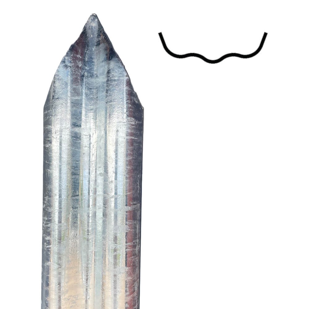 1.75m High "D" Section Single Point Pale Galvanised - 3.0mm Thick