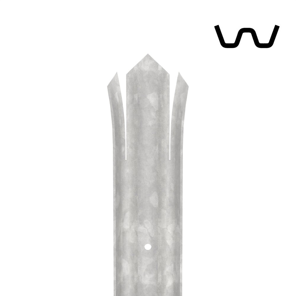 1.8m High Palisade Galvanised - Individual Triple Point 'W' 2.0mm Pales