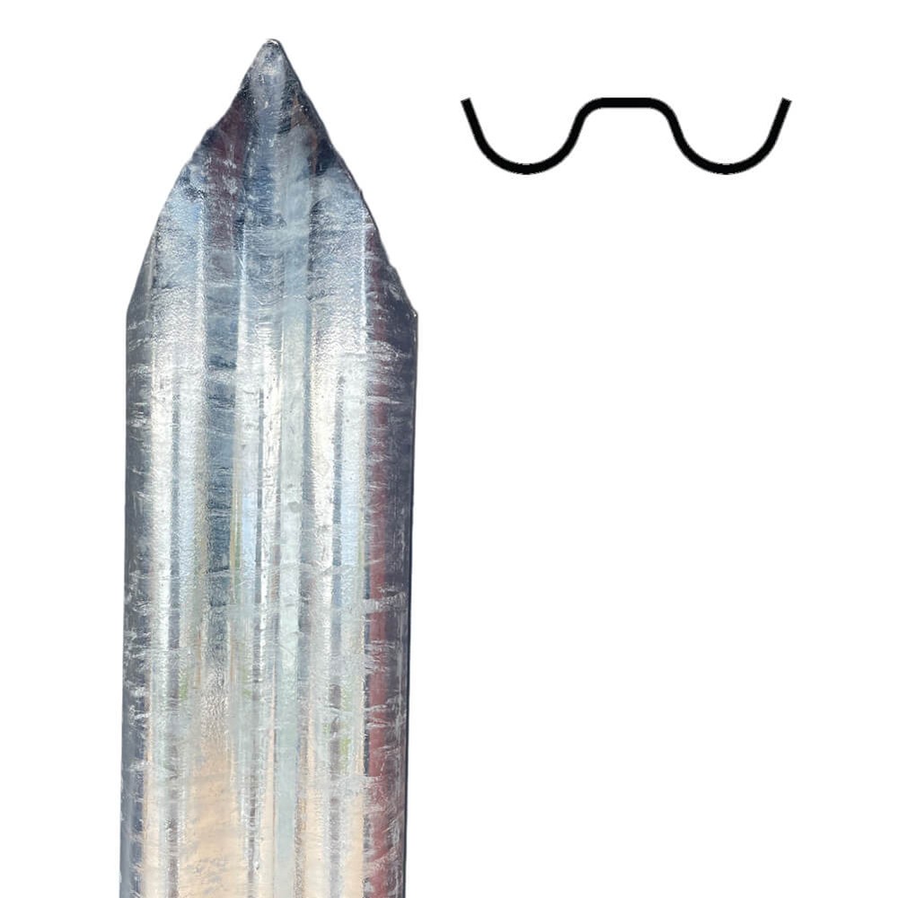 2.35m High "W" Section Single Point Pale Galvanised - 2.5mm Thick