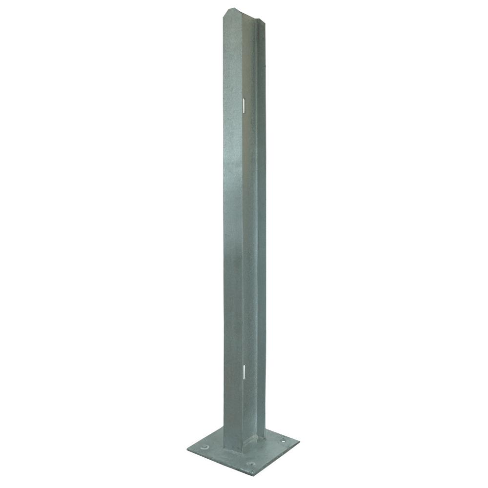 Galv. Bolt Down-Post For 2.0m High Pales 98x55x6.72mm c/w 200x200x10mm baseplate - F H Brundle