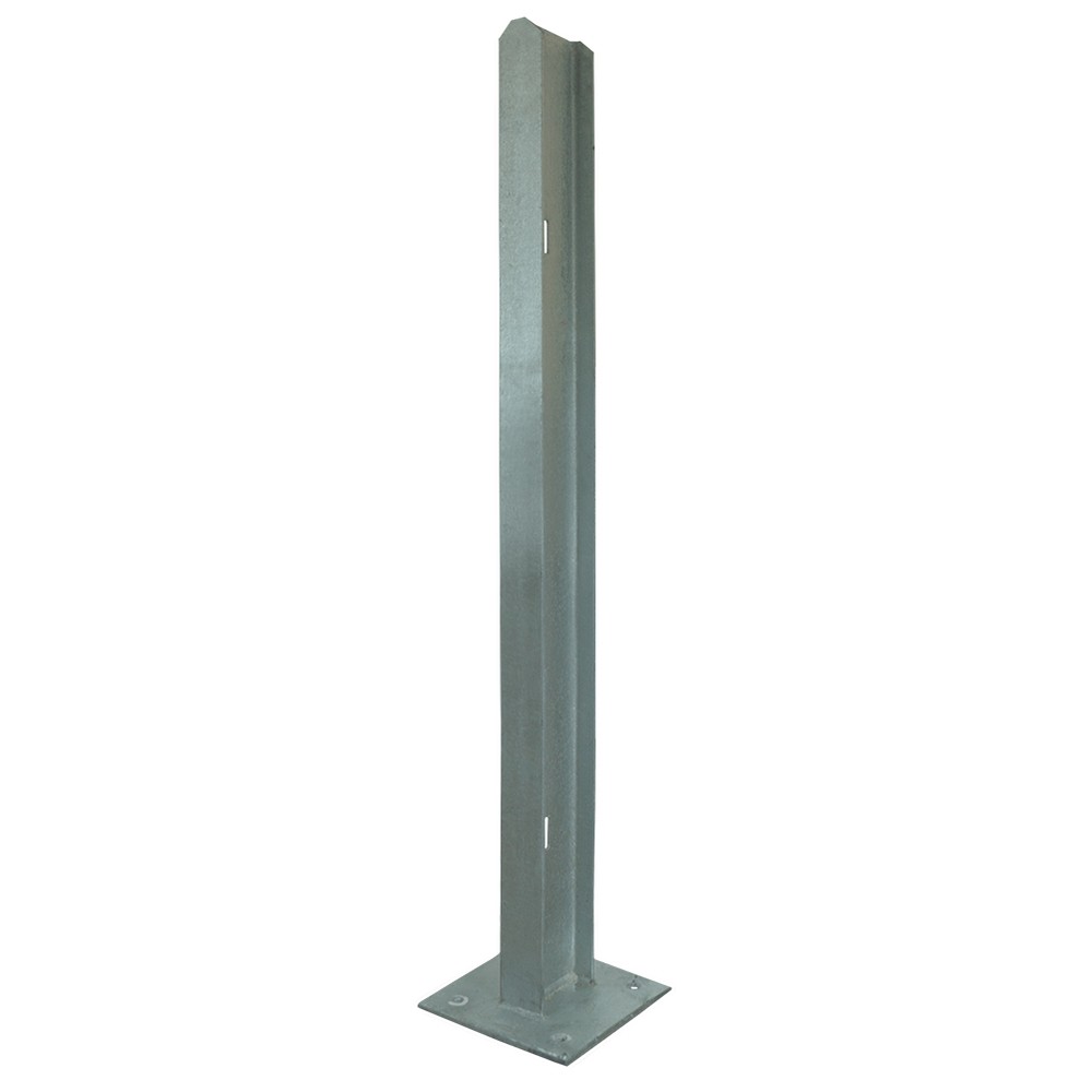 Galvanised Bolt-down-Post For 2.0m High Pales 98x55x6.72mm c/w 200x200x10mm baseplate