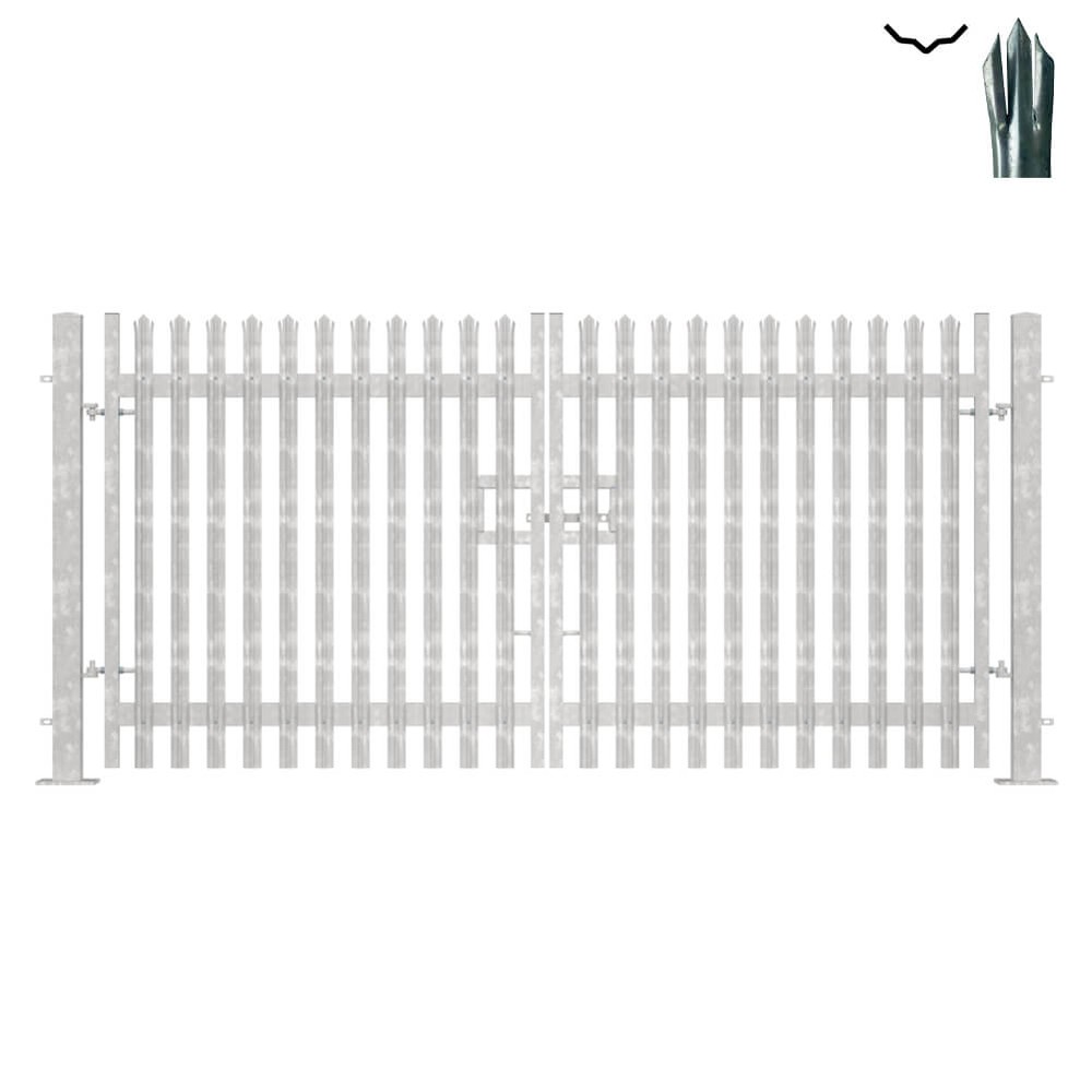 Double Leaf Bolt-Down Gate - 2.0m x 4m Galvanised c/w posts & fittings