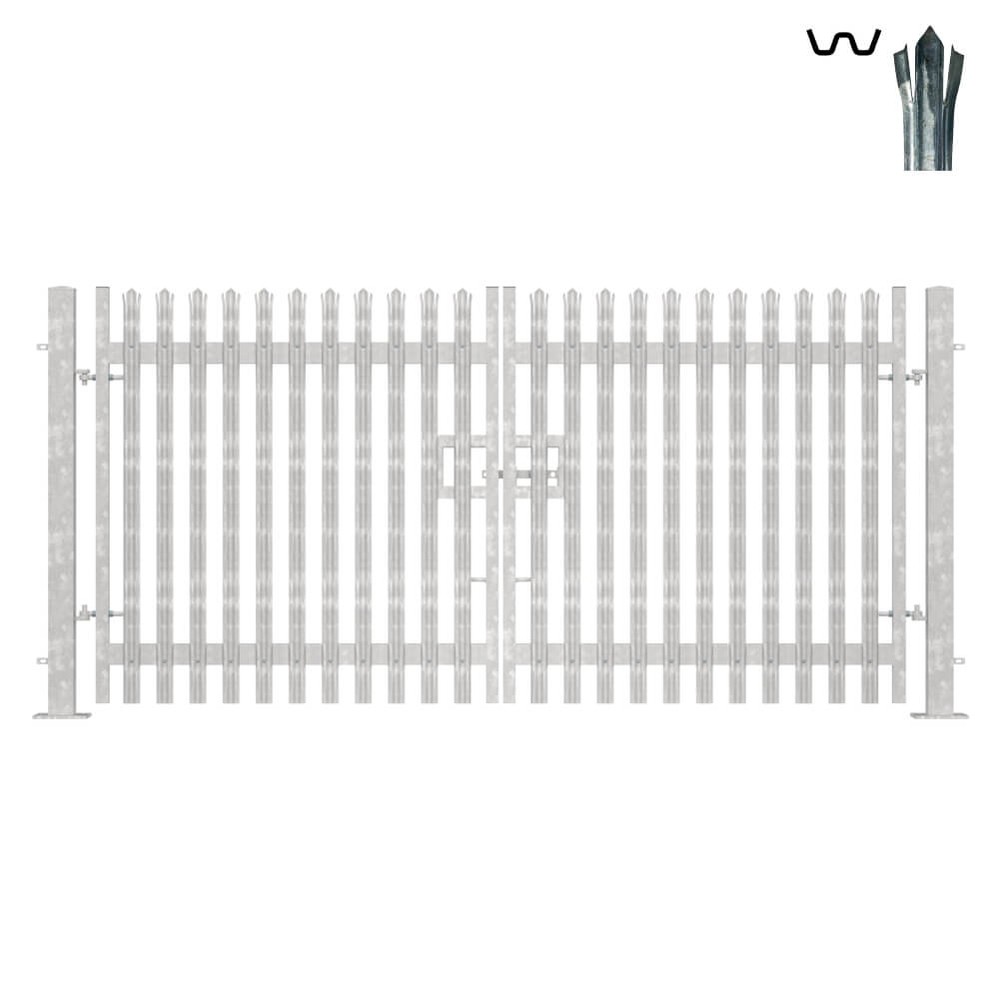 Double Leaf Bolt-Down Gate - 2000mm x 4M Galvanised c/w posts & fittings