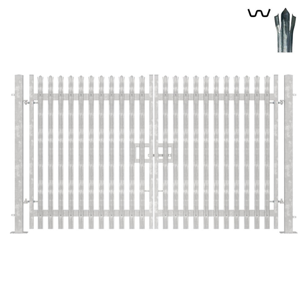 Double Leaf Bolt-Down Gate - 2400mm x 4M Galvanised c/w posts & fittings