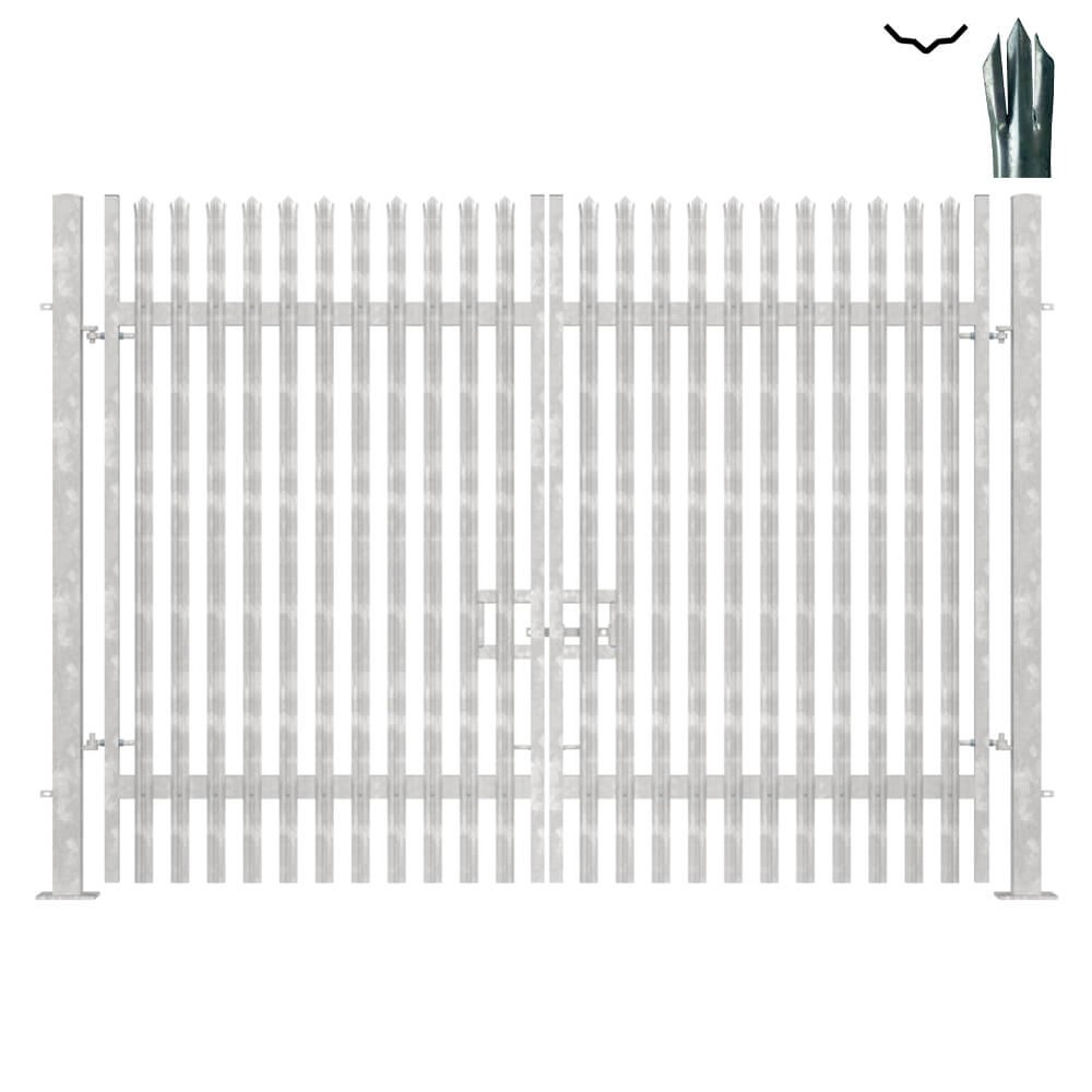 Double Leaf Bolt-Down Gate - 3.0m x 4m Galvanised c/w posts & fittings