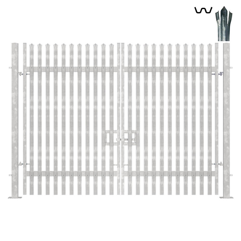 Double Leaf Bolt-Down Gate - 3000mm x 4M Galvanised c/w posts & fittings