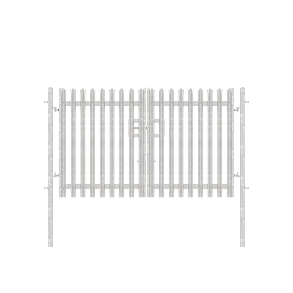Double Leaf Concrete-In Gate 1.8m H x 3m Galvanised c/w Posts & Fittings